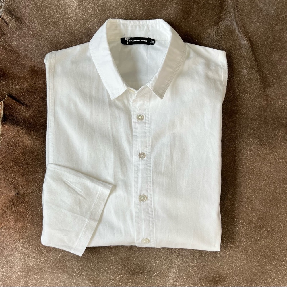 T By Alexander Wang Mixed Media Button Down Shirt - image 2